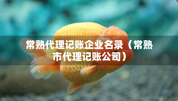常熟代理记账企业名录（常熟市代理记账公司）