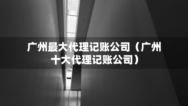 广州最大代理记账公司（广州十大代理记账公司）