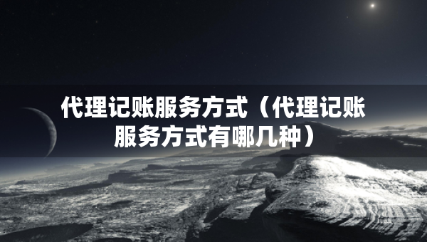 代理记账服务方式（代理记账服务方式有哪几种）