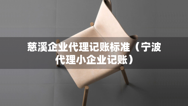 慈溪企业代理记账标准（宁波代理小企业记账）