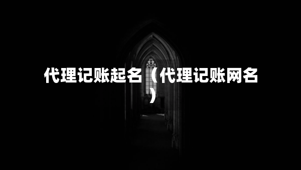 代理记账起名（代理记账网名）
