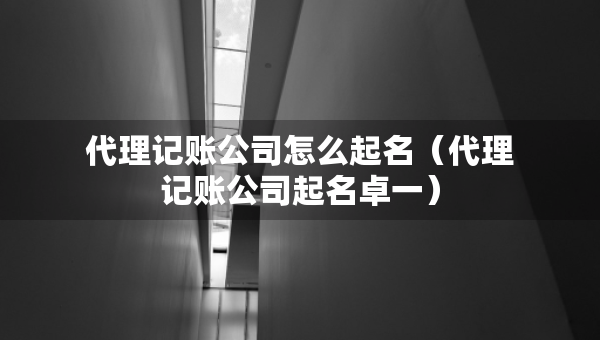 代理记账公司怎么起名（代理记账公司起名卓一）