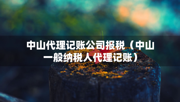 中山代理记账公司报税（中山一般纳税人代理记账）