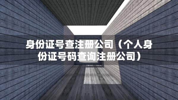 身份证号查注册公司（个人身份证号码查询注册公司）