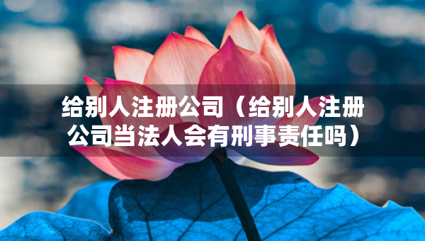 给别人注册公司（给别人注册公司当法人会有刑事责任吗）