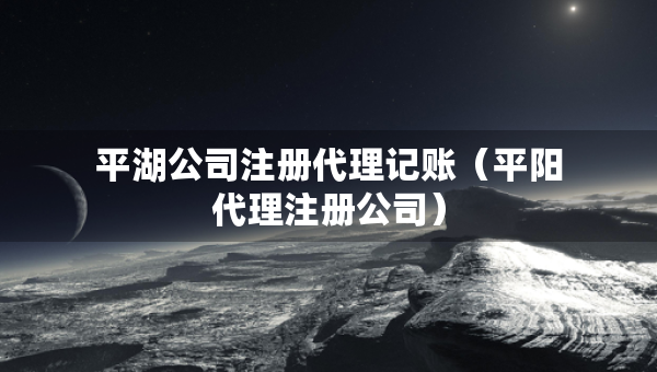 平湖公司注册代理记账（平阳代理注册公司）