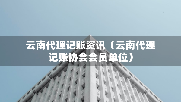 云南代理记账资讯（云南代理记账协会会员单位）