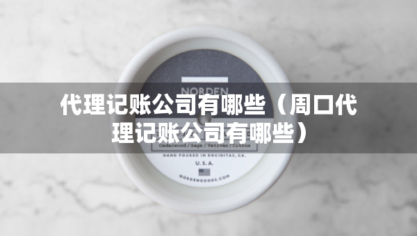 代理记账公司有哪些（周口代理记账公司有哪些）