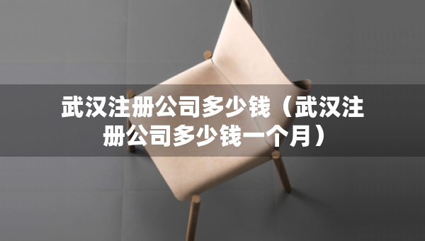 武汉注册公司多少钱（武汉注册公司多少钱一个月）