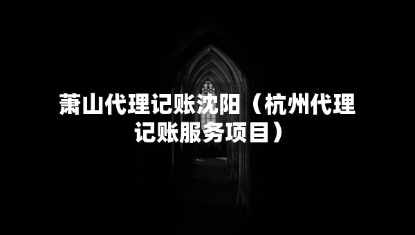 萧山代理记账沈阳（杭州代理记账服务项目）