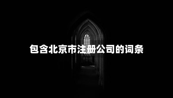 包含北京市注册公司的词条