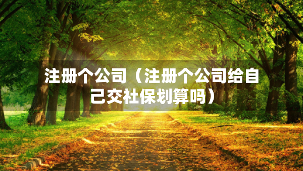 注册个公司（注册个公司给自己交社保划算吗）