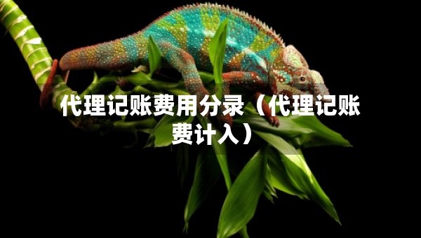代理记账费用分录（代理记账费计入）