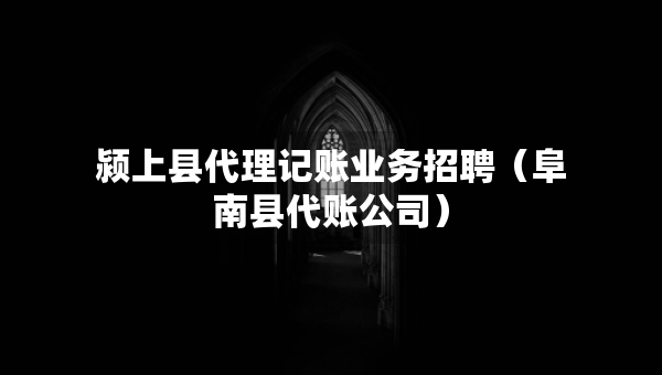 颍上县代理记账业务招聘（阜南县代账公司）