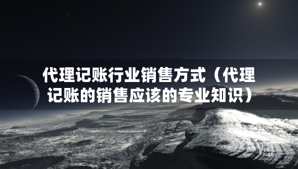 代理记账行业销售方式（代理记账的销售应该的专业知识）