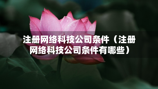 注册网络科技公司条件（注册网络科技公司条件有哪些）