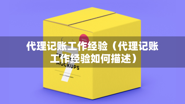代理记账工作经验（代理记账工作经验如何描述）