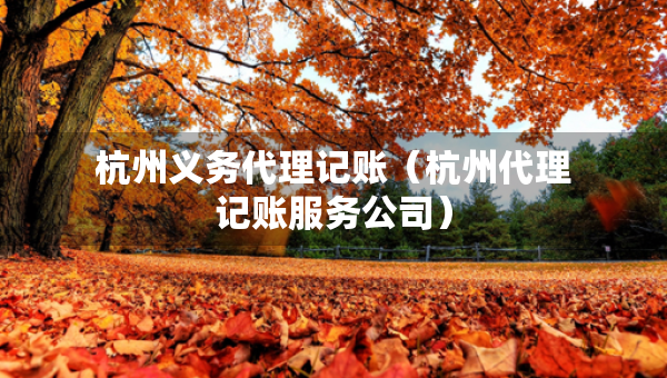 杭州义务代理记账（杭州代理记账服务公司）