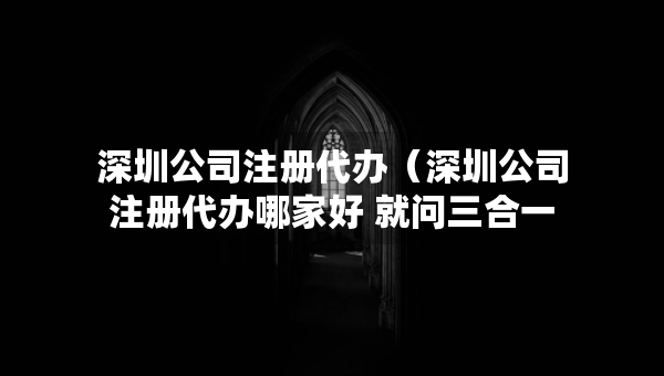 深圳公司注册代办（深圳公司注册代办哪家好 就问三合一企服）