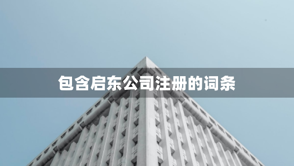 包含启东公司注册的词条