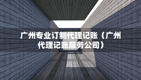 广州专业订制代理记账（广州代理记账服务公司）