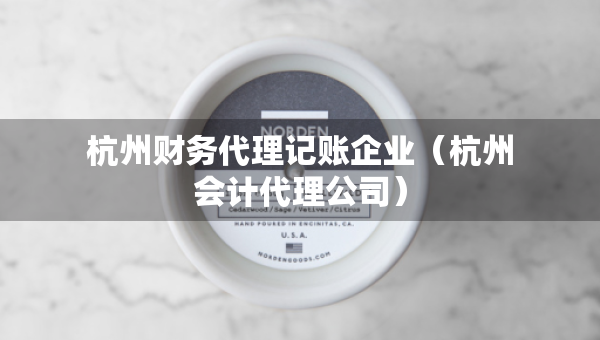 杭州财务代理记账企业（杭州会计代理公司）
