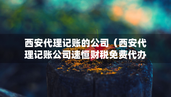 西安代理记账的公司（西安代理记账公司速恒财税免费代办）