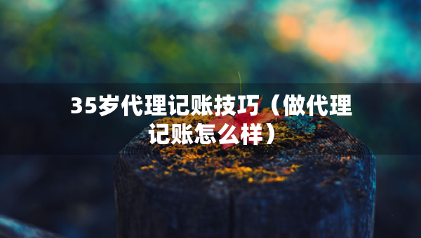 35岁代理记账技巧（做代理记账怎么样）