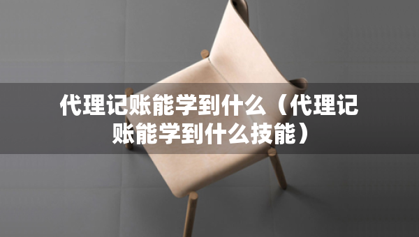代理记账能学到什么（代理记账能学到什么技能）