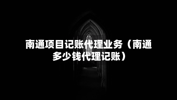 南通项目记账代理业务（南通多少钱代理记账）