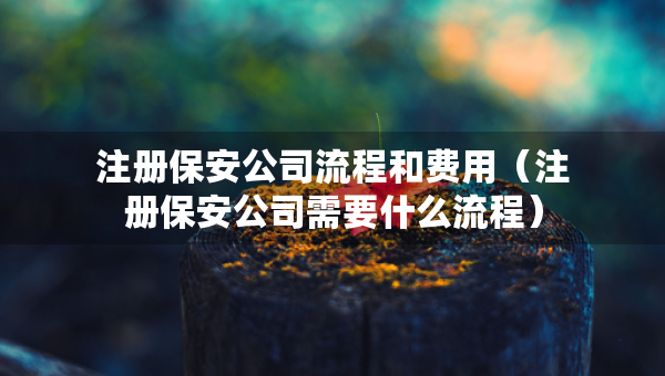 注册保安公司流程和费用（注册保安公司需要什么流程）